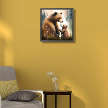 Load image into Gallery viewer, Mother&#39;S Day Bear And Child 30*30CM(Canvas) Full Round Drill Diamond Painting
