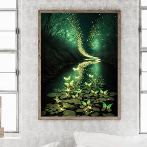 Fluent Green Lake 30*40CM(Canvas) Full Round Drill Diamond Painting