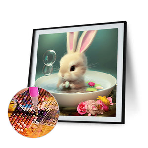Bunny In A Teacup 30*30CM(Canvas) Full Round Drill Diamond Painting