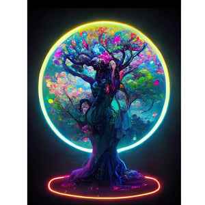 Tree Of Life In The Moonlight 30*40CM(Canvas) Full Round Drill Diamond Painting