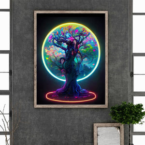 Tree Of Life In The Moonlight 30*40CM(Canvas) Full Round Drill Diamond Painting