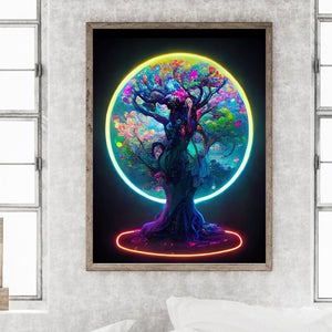 Tree Of Life In The Moonlight 30*40CM(Canvas) Full Round Drill Diamond Painting