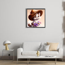 Load image into Gallery viewer, Cat With Cowboy Hat 30*30CM(Canvas) Full Round Drill Diamond Painting
