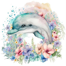 Load image into Gallery viewer, Aloof Dolphin In A Sea Of ??Flowers 30*30CM(Canvas) Full Round Drill Diamond Painting
