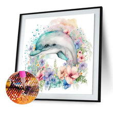 Load image into Gallery viewer, Aloof Dolphin In A Sea Of ??Flowers 30*30CM(Canvas) Full Round Drill Diamond Painting

