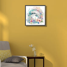 Load image into Gallery viewer, Aloof Dolphin In A Sea Of ??Flowers 30*30CM(Canvas) Full Round Drill Diamond Painting
