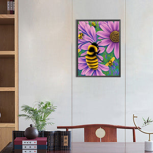 Hardworking Bees 30*40CM(Canvas) Full Round Drill Diamond Painting