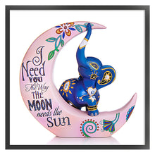 Load image into Gallery viewer, Yishu - Moon And Baby Elephant - 50*50CM 11CT 3 Stamped Cross Stitch
