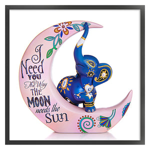 Yishu - Moon And Baby Elephant - 50*50CM 11CT 3 Stamped Cross Stitch