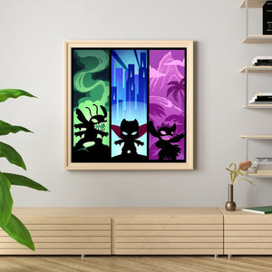 Yishu - Stitch Silhouette - 50*50CM 11CT 3 Stamped Cross Stitch