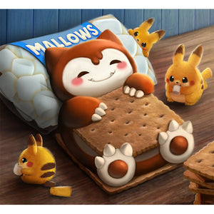 Yishu - Gourmet Animals - Sandwich Bear - 50*45CM 11CT 3 Stamped Cross Stitch