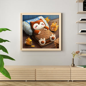 Yishu - Gourmet Animals - Sandwich Bear - 50*45CM 11CT 3 Stamped Cross Stitch