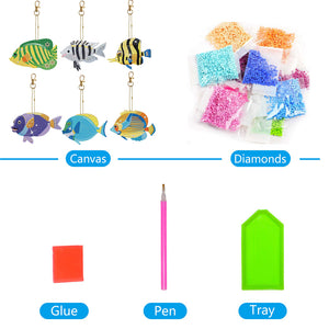 DIY Diamond Art Keychains Gem Keychains Christmas Decoration Gift (GJ016)