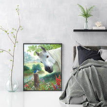 Load image into Gallery viewer, Huancan - Bird: White-Browed Blue Flycatcher - 35*45CM 14CT 2 Stamped Cross Stitch
