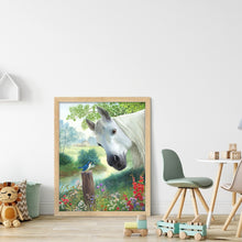 Load image into Gallery viewer, Huancan - Bird: White-Browed Blue Flycatcher - 35*45CM 14CT 2 Stamped Cross Stitch
