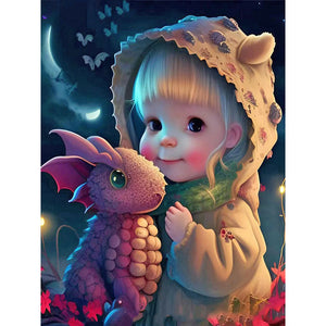 Girl 30*40CM(Canvas) Full Round Drill Diamond Painting