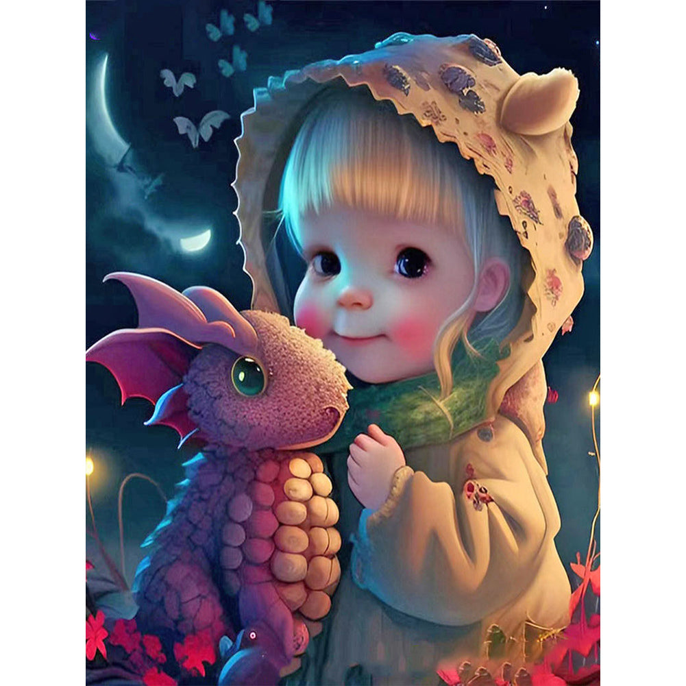 Girl 30*40CM(Canvas) Full Round Drill Diamond Painting