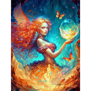 Huancan - Butterfly Angel Girl - 50*65CM 11CT 3 Stamped Cross Stitch