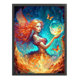 Huancan - Butterfly Angel Girl - 50*65CM 11CT 3 Stamped Cross Stitch