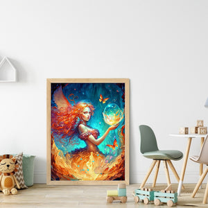 Huancan - Butterfly Angel Girl - 50*65CM 11CT 3 Stamped Cross Stitch