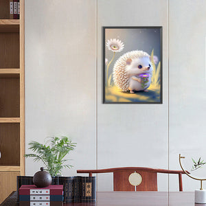 Hedgehog And Daisy 30*40CM(Canvas) Full Round Drill Diamond Painting