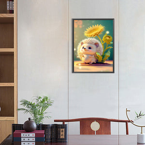Hedgehog And Sunflower 30*40CM(Canvas) Full Round Drill Diamond Painting