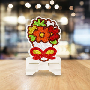 DIY Diamond Painting Phone Holder for Desktop Crystal Resin Craft (Flower 1)