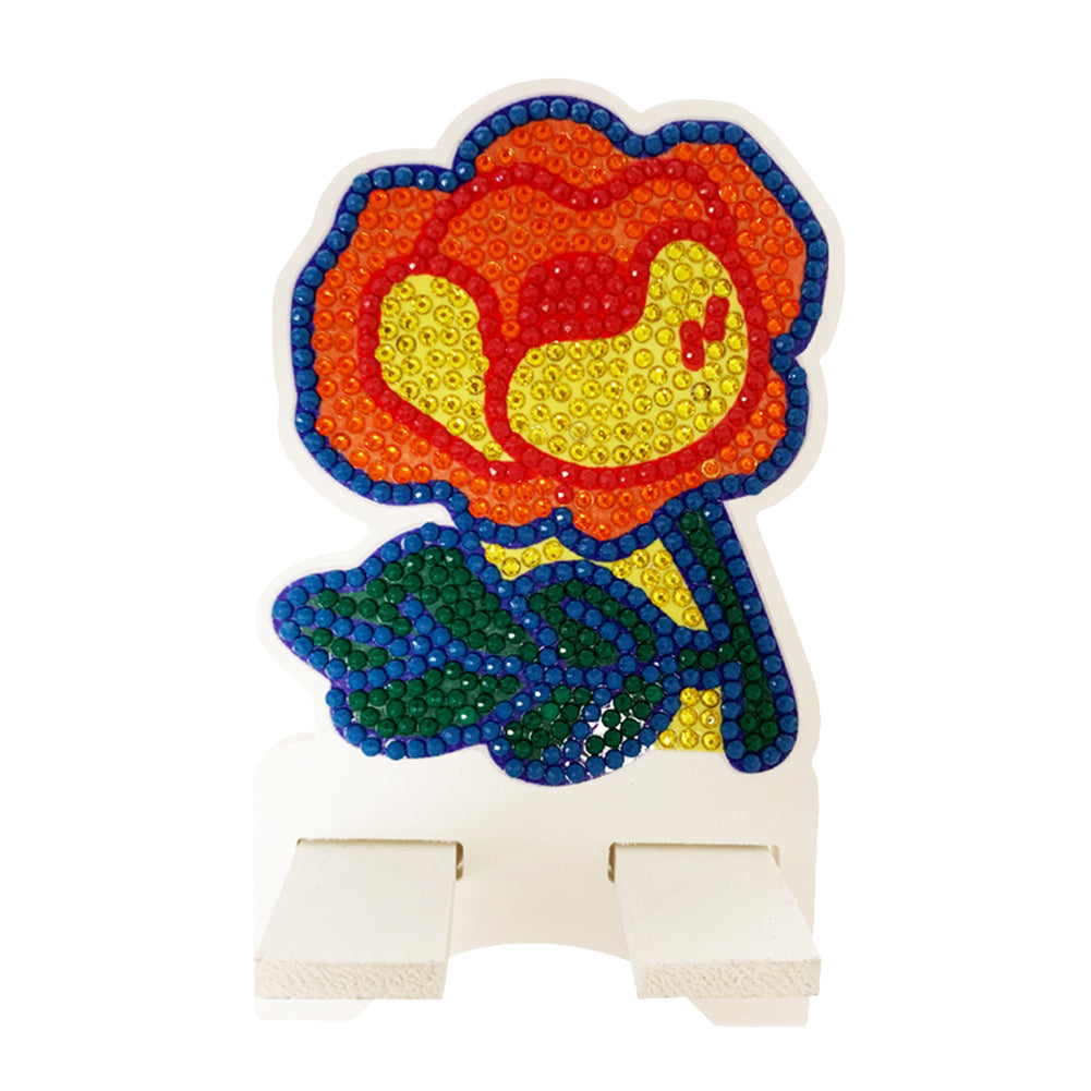 DIY Diamond Painting Phone Holder for Desktop Crystal Resin Craft (Flower 2)