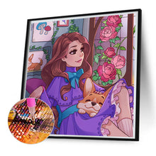 Load image into Gallery viewer, Cartoon Girl And Dog 40*40CM(Canvas) Full Round Drill Diamond Painting
