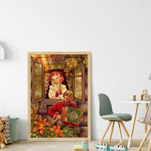 Load image into Gallery viewer, Yishu - Retro Oil Painting Of A Little Girl - 50*70CM 11CT 3 Stamped Cross Stitch
