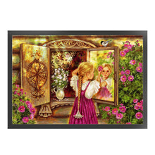 Load image into Gallery viewer, Yishu - Retro Oil Painting Of A Little Girl - 50*70CM 11CT 3 Stamped Cross Stitch
