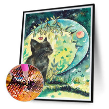 Load image into Gallery viewer, Cat Looking At The Moon 30*40CM(Canvas) Full Round Drill Diamond Painting
