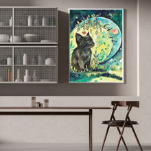 Load image into Gallery viewer, Cat Looking At The Moon 30*40CM(Canvas) Full Round Drill Diamond Painting
