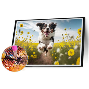 Running Dog 40*60CM(Canvas) Full Round Drill Diamond Painting