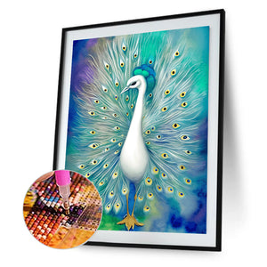 Peacock With Spread Tail 30*40CM(Canvas) Full Round Drill Diamond Painting