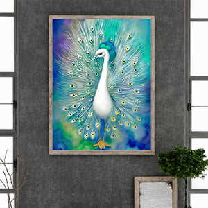 Peacock With Spread Tail 30*40CM(Canvas) Full Round Drill Diamond Painting