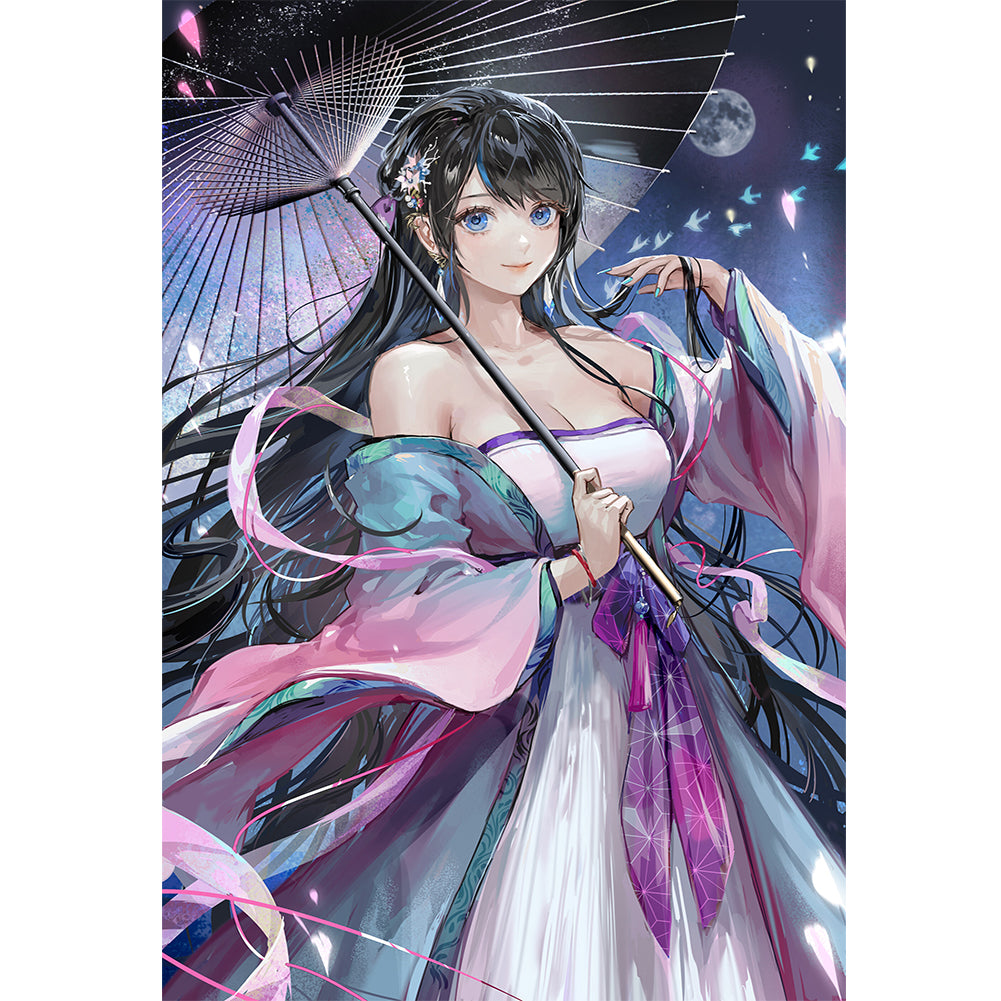 Huancan - Manga Girl - 50*70CM 11CT 3 Stamped Cross Stitch