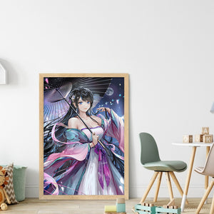 Huancan - Manga Girl - 50*70CM 11CT 3 Stamped Cross Stitch