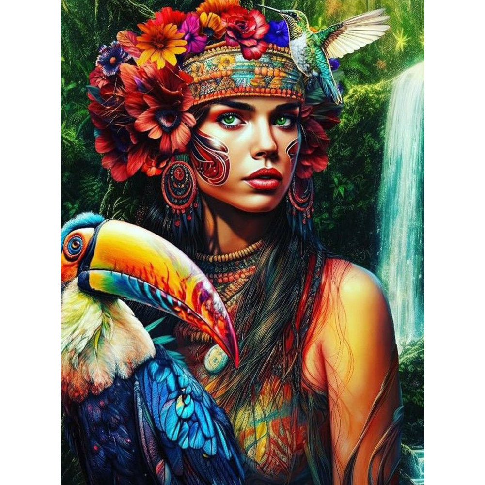 Indian 30*40CM(Canvas) Full Round Drill Diamond Painting