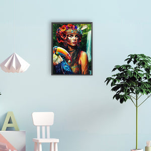 Indian 30*40CM(Canvas) Full Round Drill Diamond Painting
