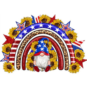 Independence Day Gnome 40*30CM(Canvas) Full Round Drill Diamond Painting