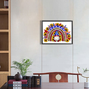 Independence Day Gnome 40*30CM(Canvas) Full Round Drill Diamond Painting
