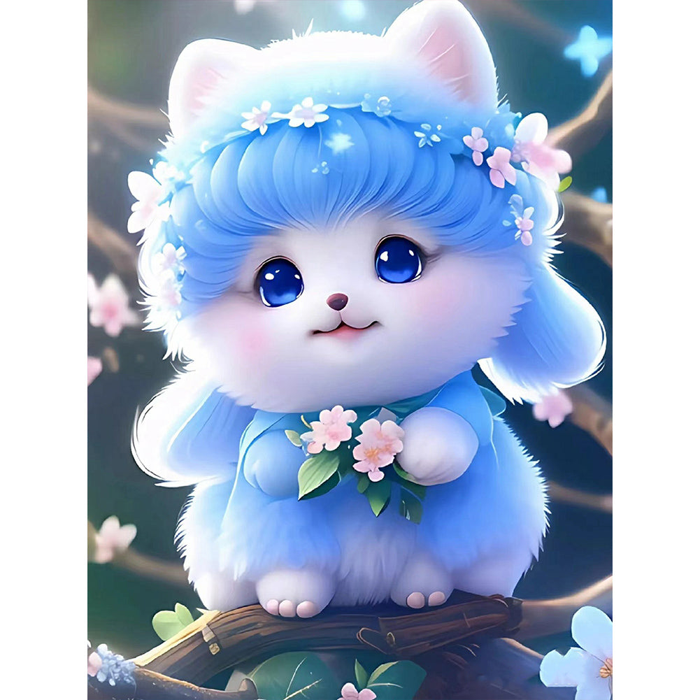 Puppy Pretending To Be A Rabbit 30*40CM(Canvas) Full Round Drill Diamond Painting