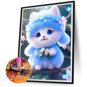 Puppy Pretending To Be A Rabbit 30*40CM(Canvas) Full Round Drill Diamond Painting