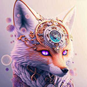 Time-Space Fox Portrait 30*30CM(Canvas) Full Round Drill Diamond Painting