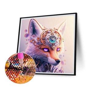 Time-Space Fox Portrait 30*30CM(Canvas) Full Round Drill Diamond Painting