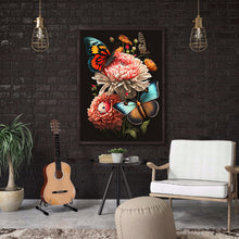 Load image into Gallery viewer, Butterfly And Flowers 30*40CM(Canvas) Full Round Drill Diamond Painting
