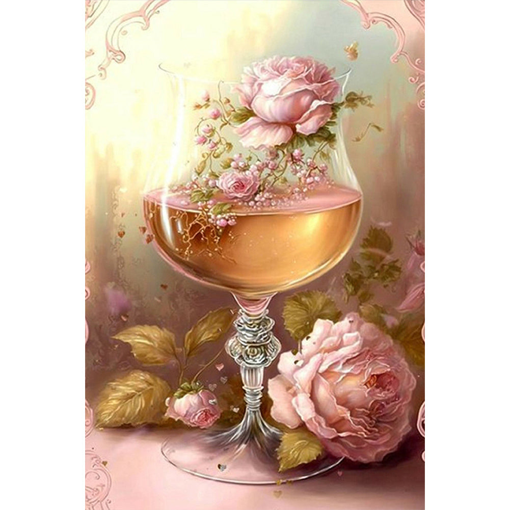 Goblet And Flowers 20*30CM(Picture) Full Square Drill Diamond Painting