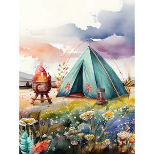 Camping 30*40CM(Canvas) Full Round Drill Diamond Painting