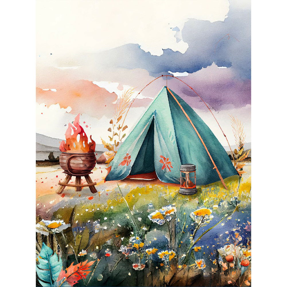 Camping 30*40CM(Canvas) Full Round Drill Diamond Painting